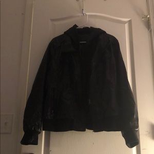Leather jacket/ hoodie